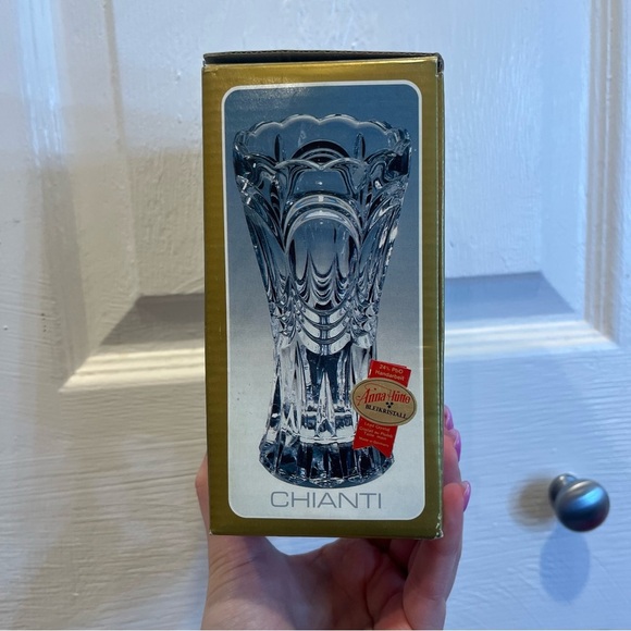Vintage Chianti Anna Hutte Crystal Lead Vase - Made In Germany New In Box - Picture 1 of 6